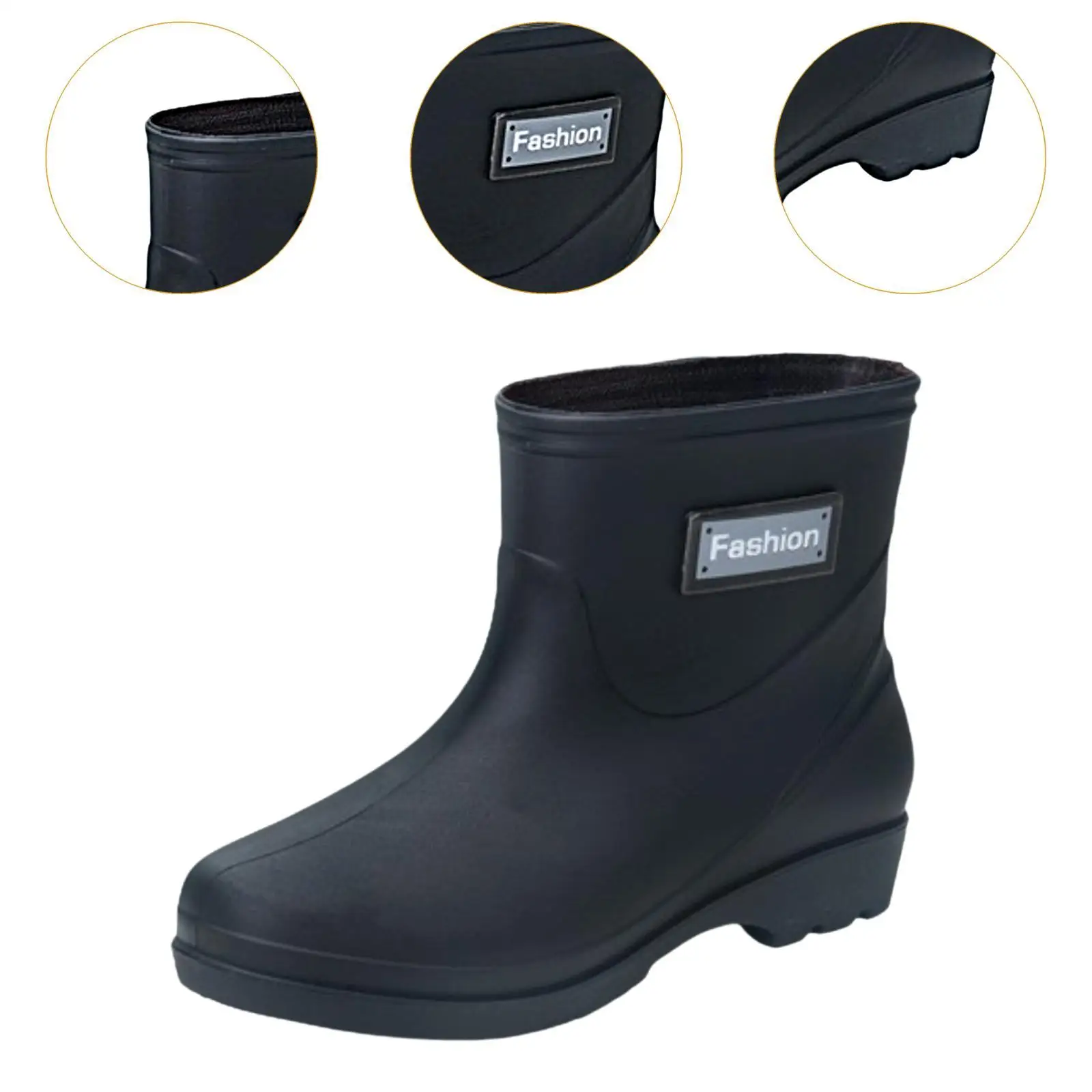 Mid Calf Rain Boots for Outdoor Travel, Calçado de proteção impermeável, Sapatos de jardim práticos, Rainboots antiderrapantes, Elegante