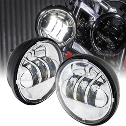 2 PCS 4.5 Inch Motorcycle Led Fog Light For Road King Electra Glide Ultra Classic LED Fog Lights Projector Auxiliary Headlight