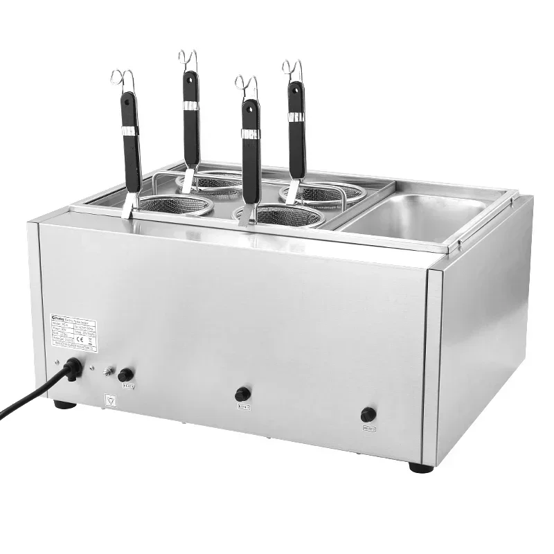 2025 جودة أول تجارية باستخدام طباخ المعكرونة الفولاذ المقاوم للصدأ المعكرونة/السباغيتي المرجل 6 سلال رائجة البيع