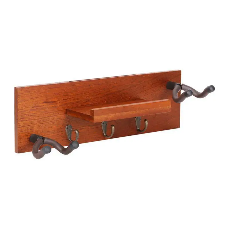 

Guitar Wall Mount Wooden Electric Guitar Shelf Space-Saving Bass Organizer Holder For Banjo Mandolin Ukulele Storage Shelf