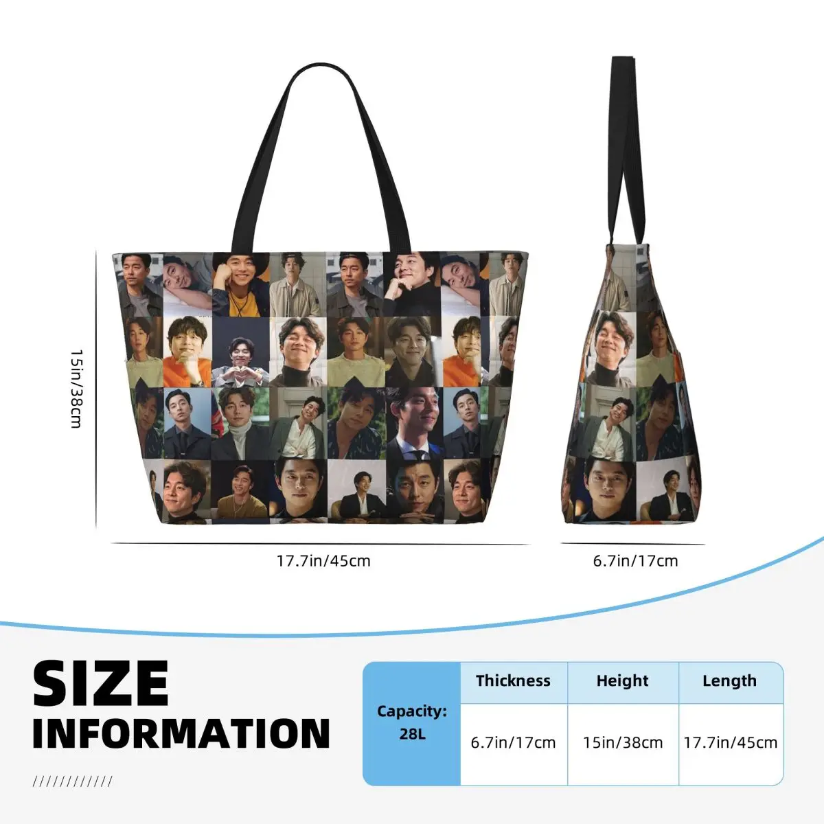 Gong Yoo 1 Tas Tote Pantai Tas Olahraga Gym Yoga Tas Jinjing Besar Tas Travel Wanita Tas Kebugaran