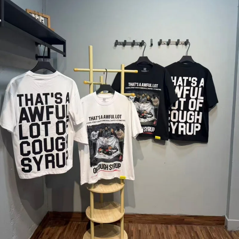 2026 New THAT'S A  AWFUL LOT OF COUGH SYRUP Retro Photo Print T-shirt Crew Neck Hip Hop Streetwear Short Sleeve Top Tee