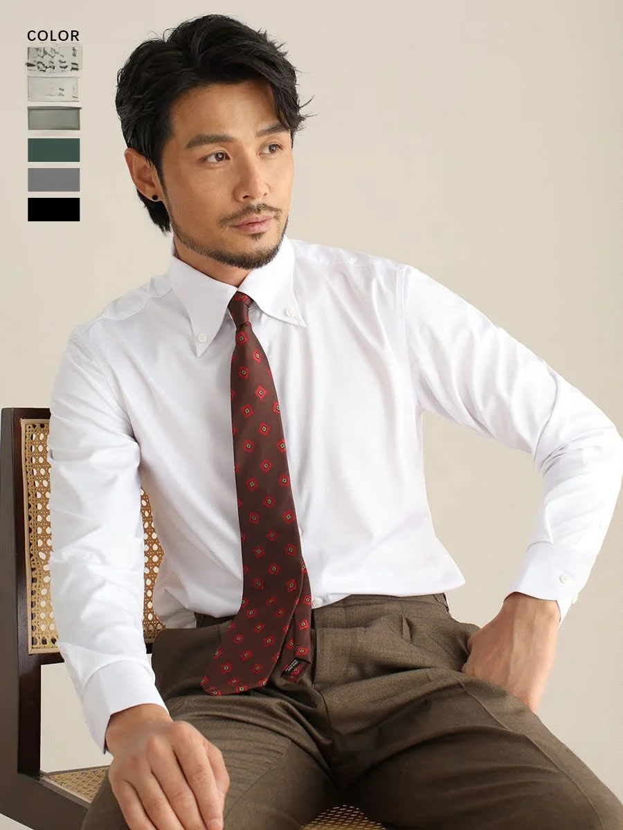 

Cultum Italian Vintage Button-Up Long Sve irt Men's Casual Busin irt Easy Care Non-Iron Pointed Collar