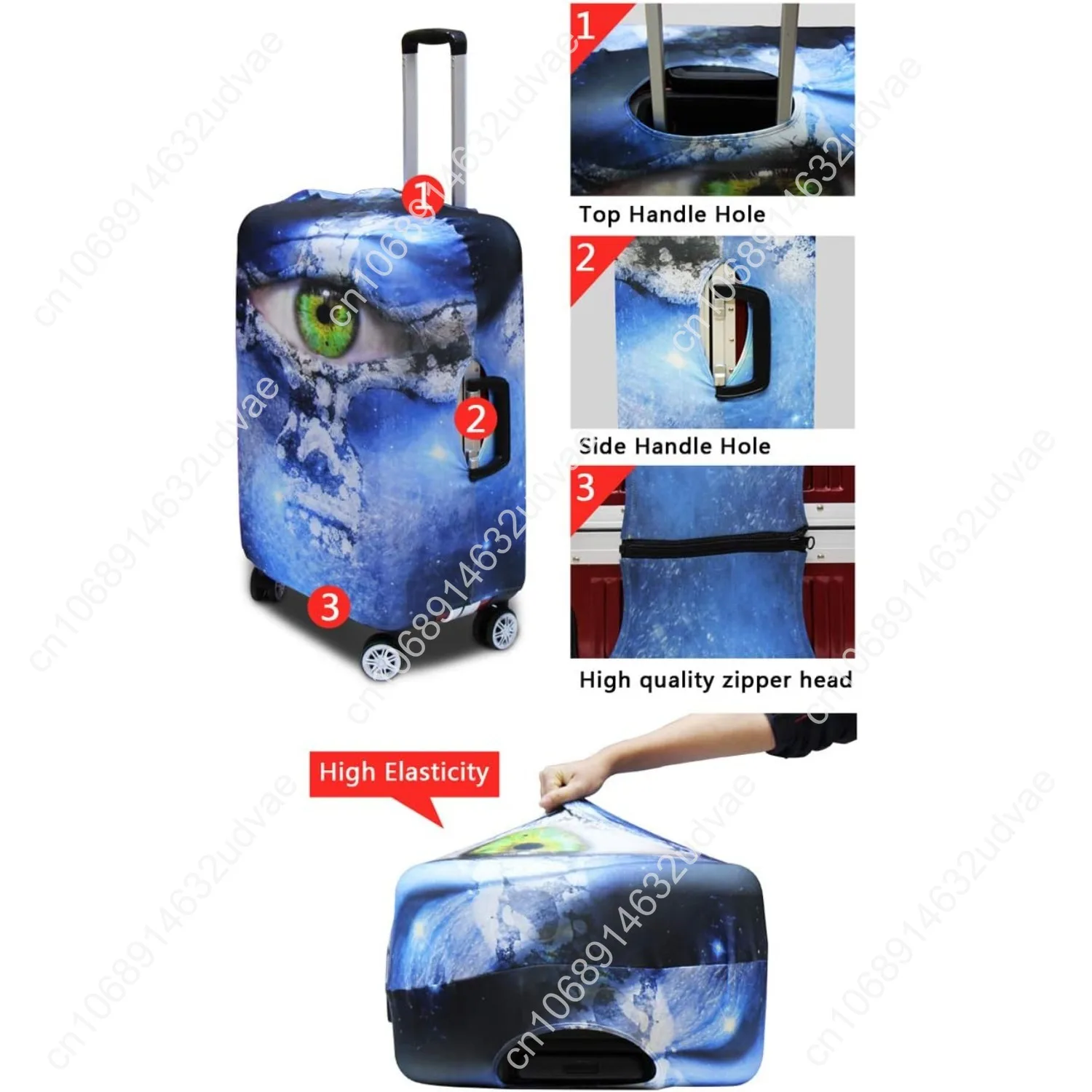 أغطية أمتعة زهر الكرز حامي حقيبة أمتعة بعجلات مرنة تناسب 18-21 بوصة للنساء والفتيات