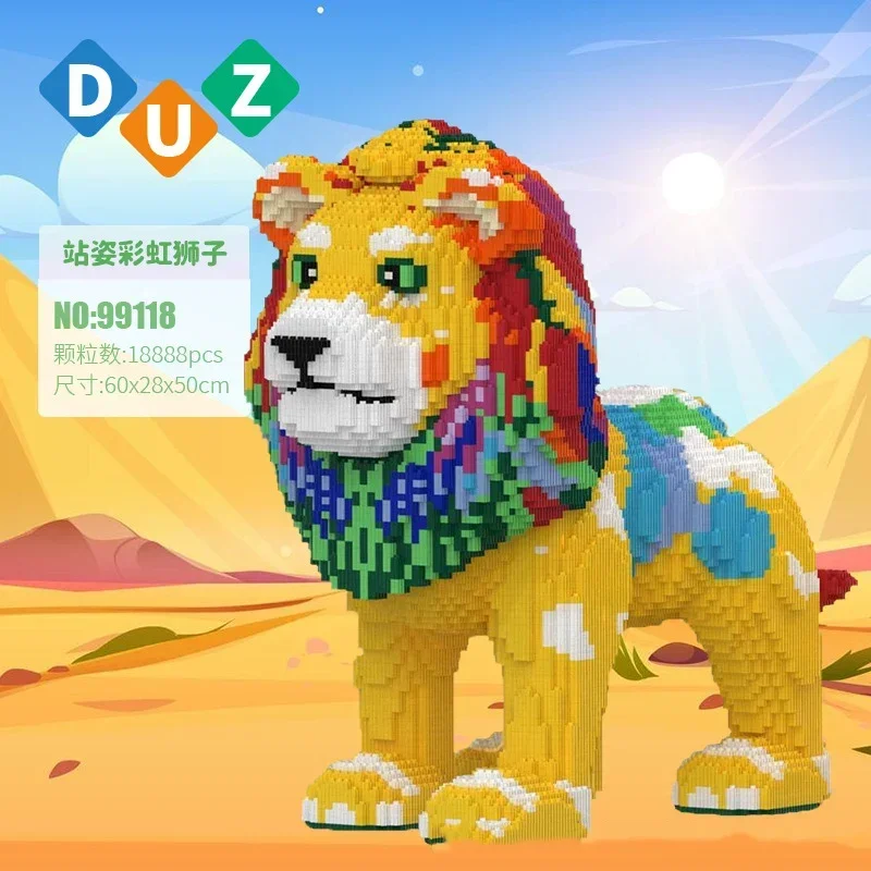 

50cm Animal Assembled Magic Block Huge Colorful lion Building Block lion Brick Model Decompression Toy For Home Decoration