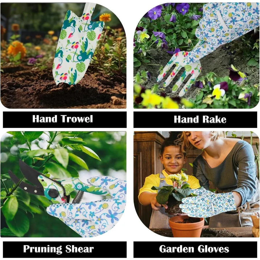 مجموعة أدوات الحديقة مكونة من 10 قطع من أدوات البستنة اليدوية شديدة التحمل مع حقيبة أدوات الحدائق للزراعة الخارجية والعناية بالتربة والممارسة المثالية #3