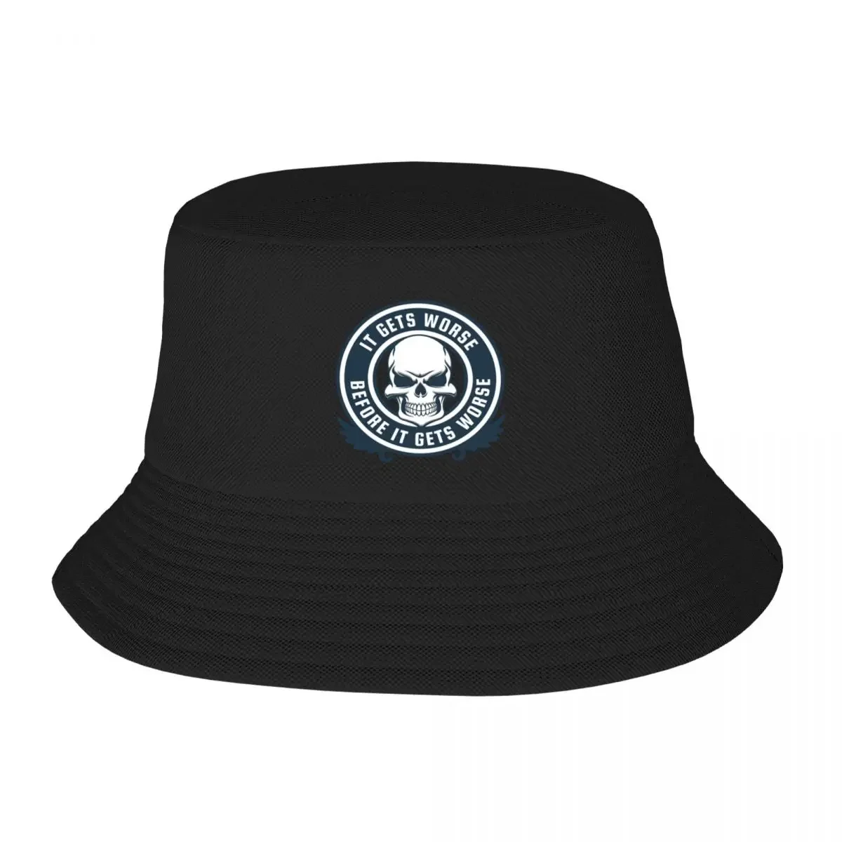 It Gets Worse Before It Gets Worse Eternal Pessimist Shirt Bucket Hat Fashion Beach Tactical Cap Woman Men's