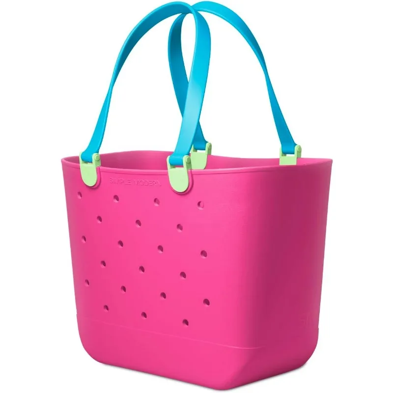 Beach Bag Rubber Tote | Waterproof Extra-Large Tote Bag with Zipper Pocket for Beach, Pool Boat