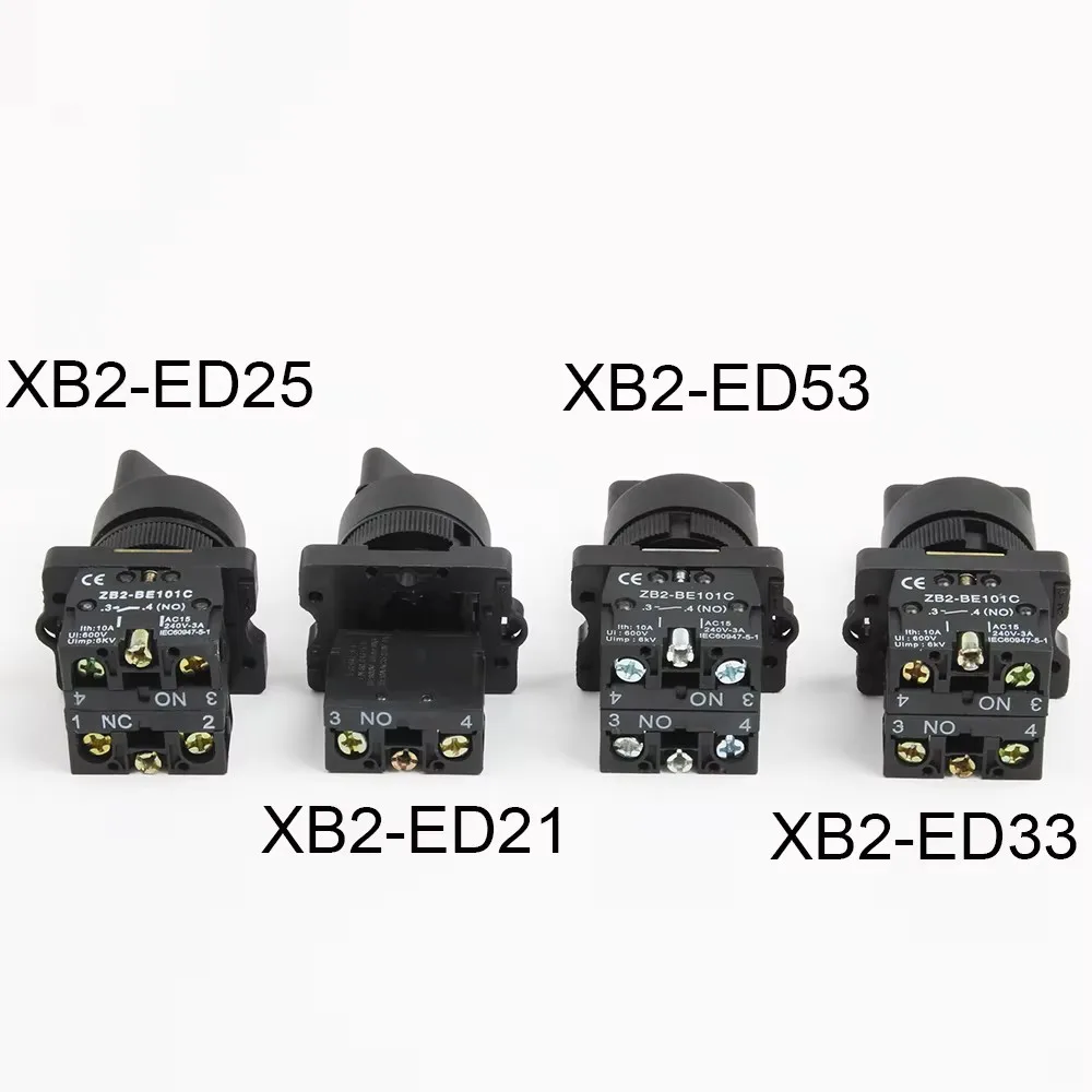 

XB2-ED21 XB2-ED25 XB2-ED33 XB2-ED33 2/3 positions 1N0/1NC&1NO/2NO Latching self-Locking /Momentary selector push button switch
