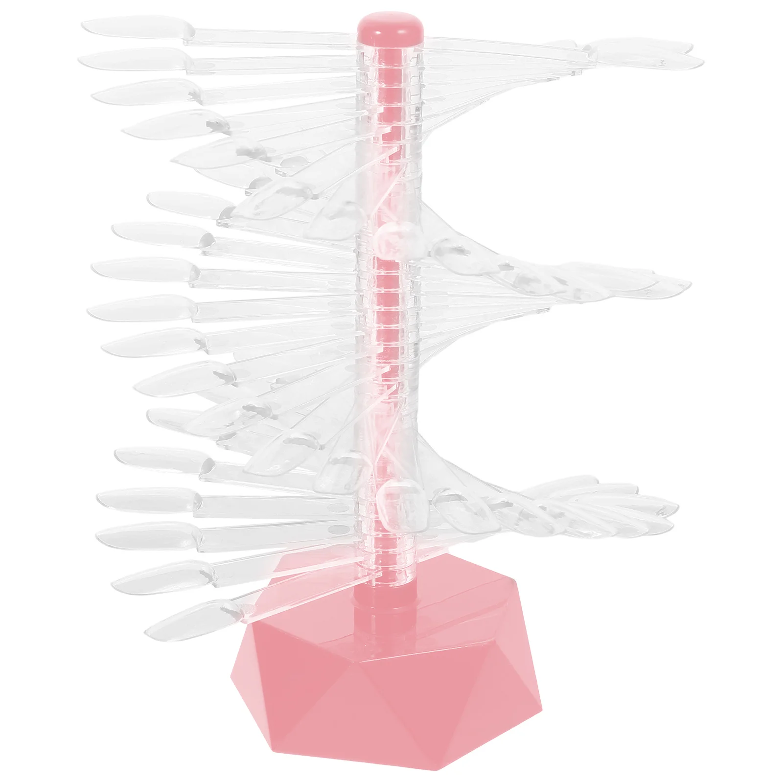 

Clear Acrylic Nail Tips Display Stand Spiral Nail Color Holder for Practice and Art Display Simple Delicate Functionality Design