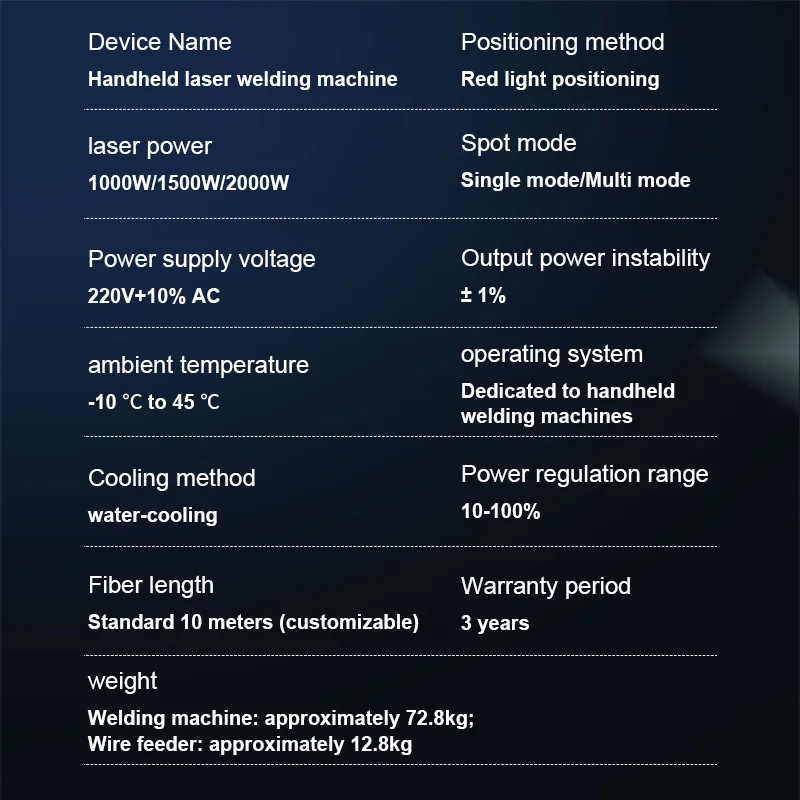 Saldatore di raffreddamento ad aria 1000W 1500W 2000W 4 in 1 Saldatrice a fibra per pulizia saldatura a taglio forte per metallo