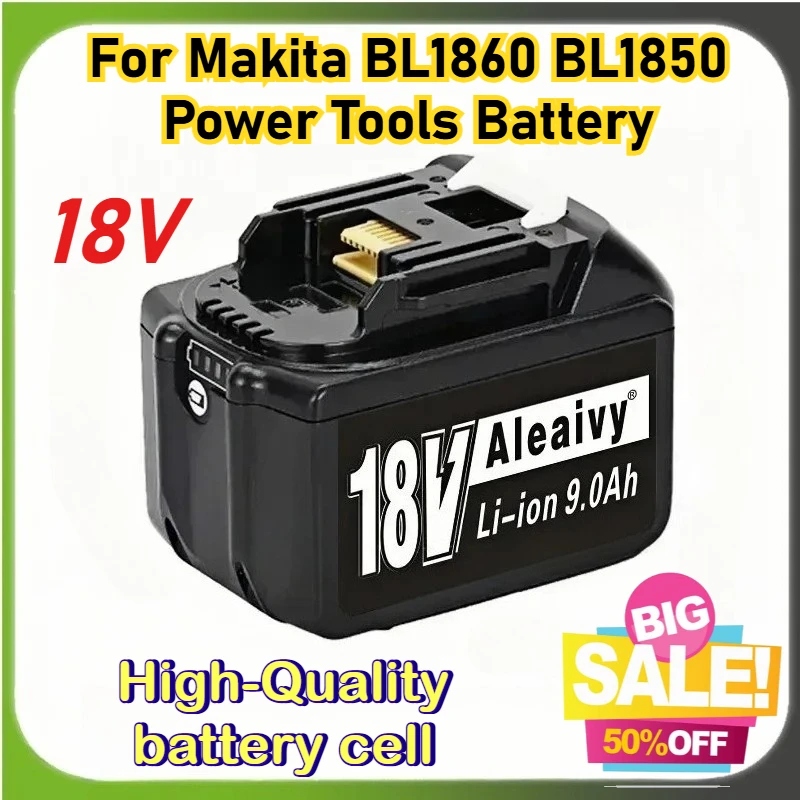 

9000mAh For Makita 18V Battery Power Tools Replacement Accessories BL1860 BL1850 Li-ion Rechargeable Batteries Pack Charger