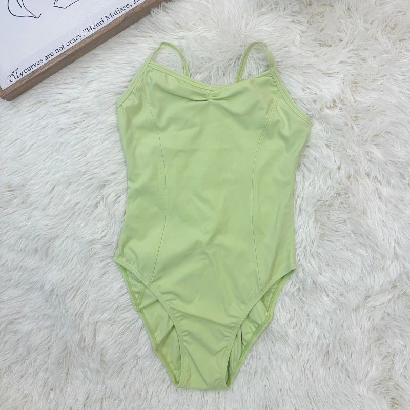 새로운 부드럽고 편안한 발레 레오타드 어린이 피부 친화적인 무용복 스트랩 없는 바디수트 소녀 기본 훈련 레오타드