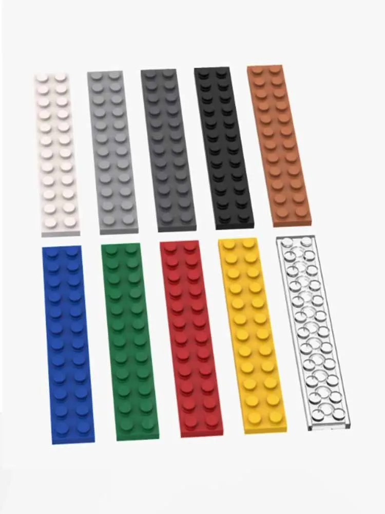 Blocs de construction plats en brique de base 2x12, petites particules, bricolage, assemblage d'accessoires compatibles avec la marque bien connue 2445, 10 pièces
