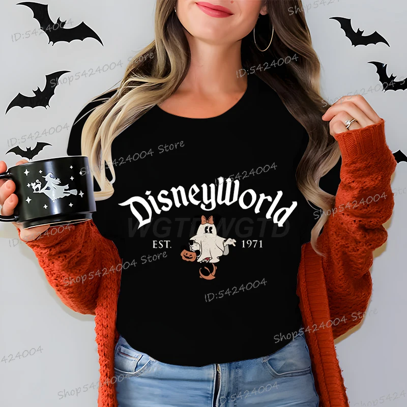 

Halloween Mickey Disneyworld Est 1971 T-shirt Women Men Funny Graphics Boo Graphics Ghost Y2K Tops Vintage Halloween Tshirt
