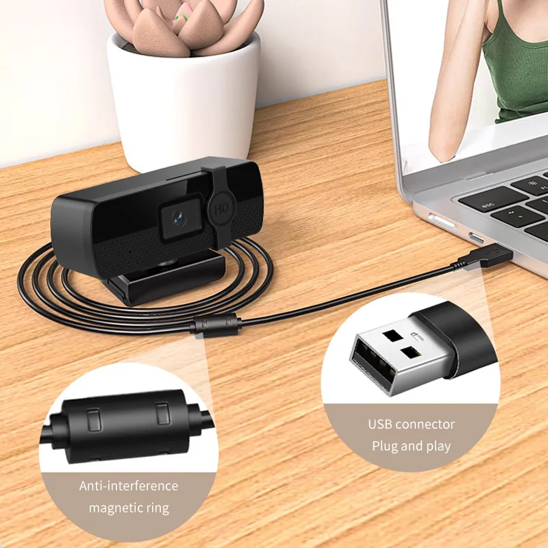 

HD computer camera web live video conference with microphone webcam