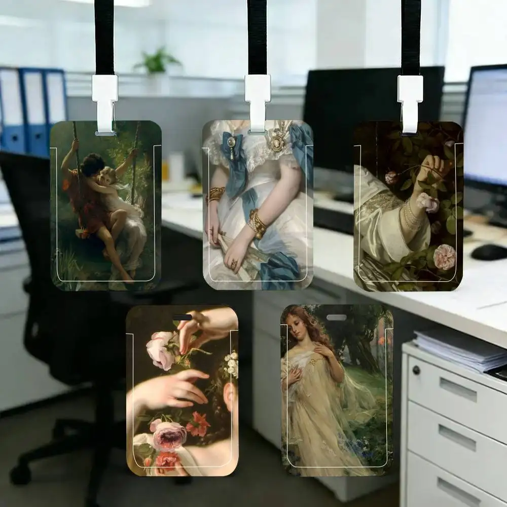 Spring by Pierre Auguste Cotte  ID Card Holder Neck Strap Pendant Door Badge Holder Lanyards Keychain Work Credential Case Gift