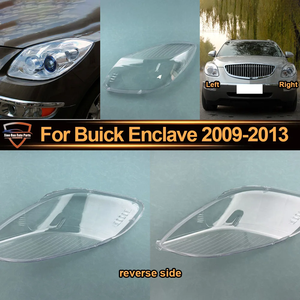 Carcasa de Faro Transparente para Buick Enclave 2009 2010 2011--2013, Cubierta de Faro de Plexiglás, Repuestos para Automóviles