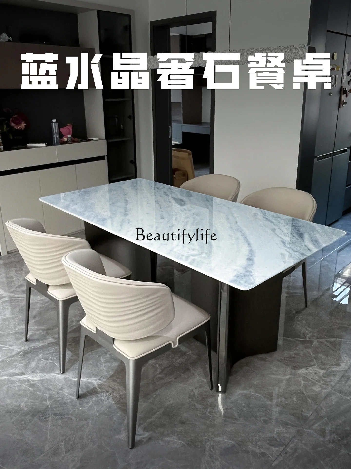 

yj21 Роскошный обеденный стол из натурального камня, итальянский минималистичный светлый роскошный прямоугольный мраморный обеденный стол высокого класса