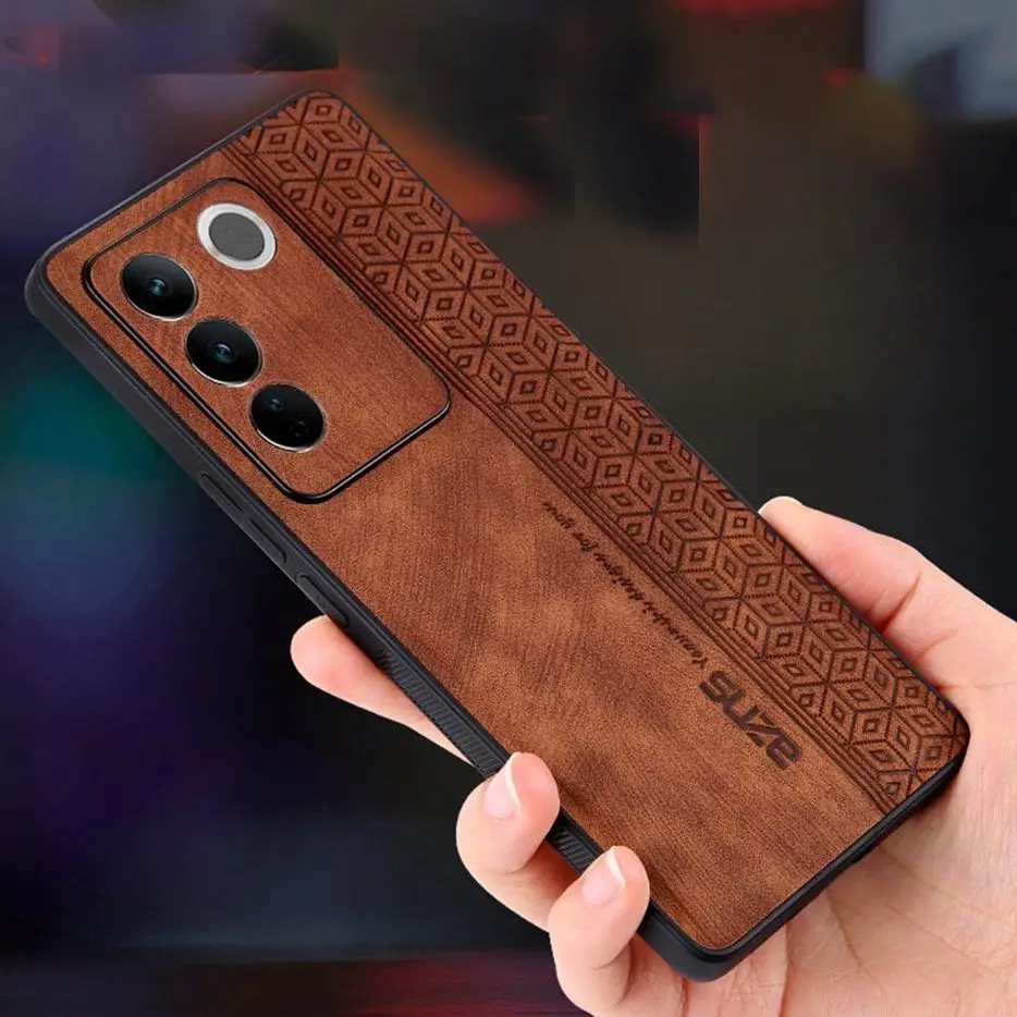 Embossing Case for VIVO V27 Pro V27E Case Leather Skin Retro Shockproof Case for VIVO V25 V27 Pro V29 V29E V27E V25E Slim Cover