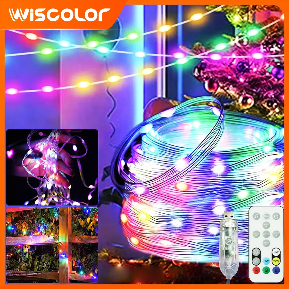 5V Music Sync Voice Control LED Lights Strip RGBIC USB String Luces Tape Flexible Lamp TV Backlight Cool Room Stuff Decorations