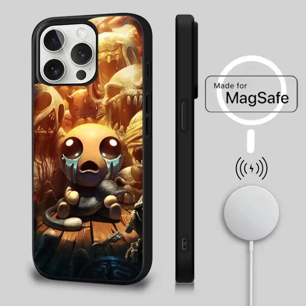 Etui na telefon z motywem The Binding of Isaac dla iPhone 17, 16, 15, 14, 13, 12, 11, Pro, Max, Plus, Mini, SE4, E, magnetyczne, kompatybilne z bezprzewodowym ładowaniem Magsafe