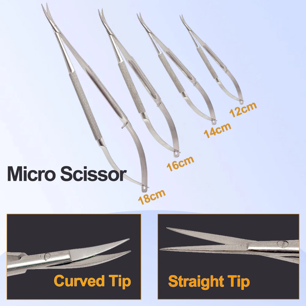​1pcs Micro Scissor Dental Micro Castroviejo Cornea Scissors Hand Instrument Ophthalmic Surgical Scissors Dental Scissors Tools