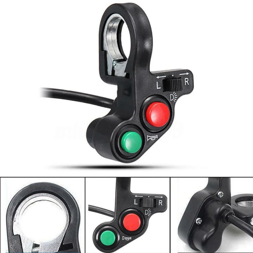 1/2PCS Motorcycle ATV Scooter Horn Indicator Handlebar ON/OFF Control Turn Signal Light Switch For Honda Kawasaki Yamaha KTM