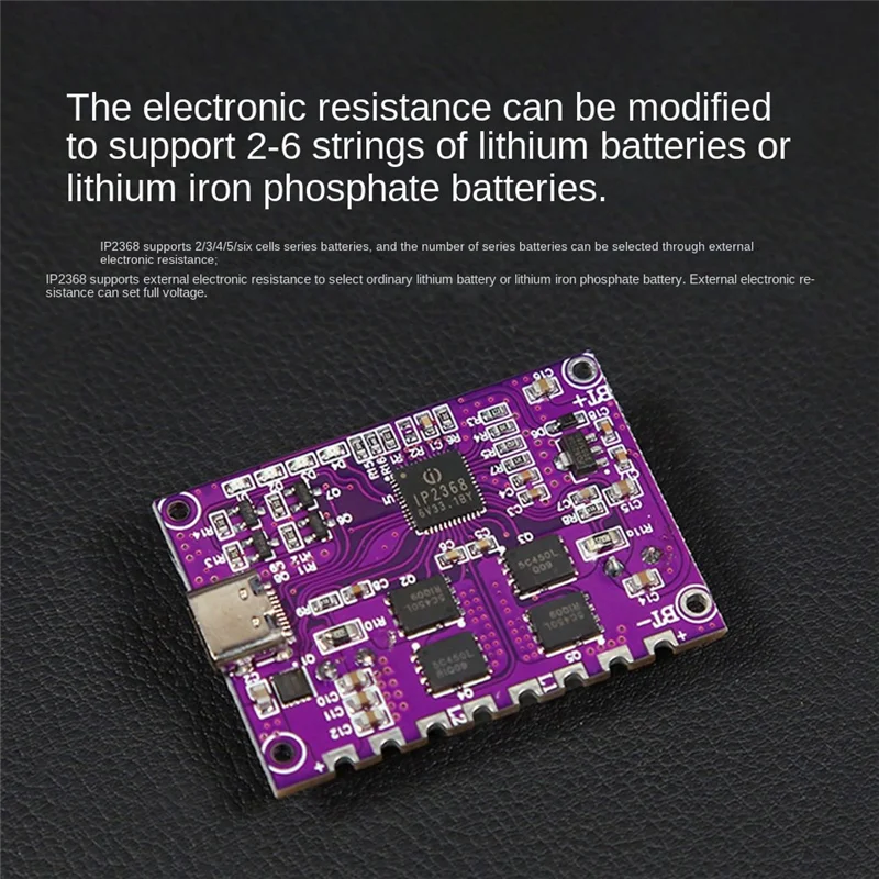 IP2368 แบบสองทิศทาง PD 100W Fast CHARGING โมดูลอินเทอร์เฟซ Type-C 4S แบตเตอรี่ลิเธียม High-Power Fast CHARGING BOARD