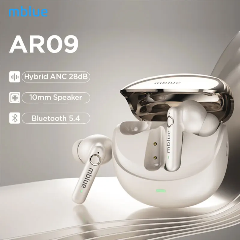 MEIZU Mblue AR09 ENC Bluetooth 5.4 Наушники Беспроводные 28 дБ Hybrid ANC Hi-Res LDAC Наушники 6 микрофонов 34H Обнаружение вкладышей