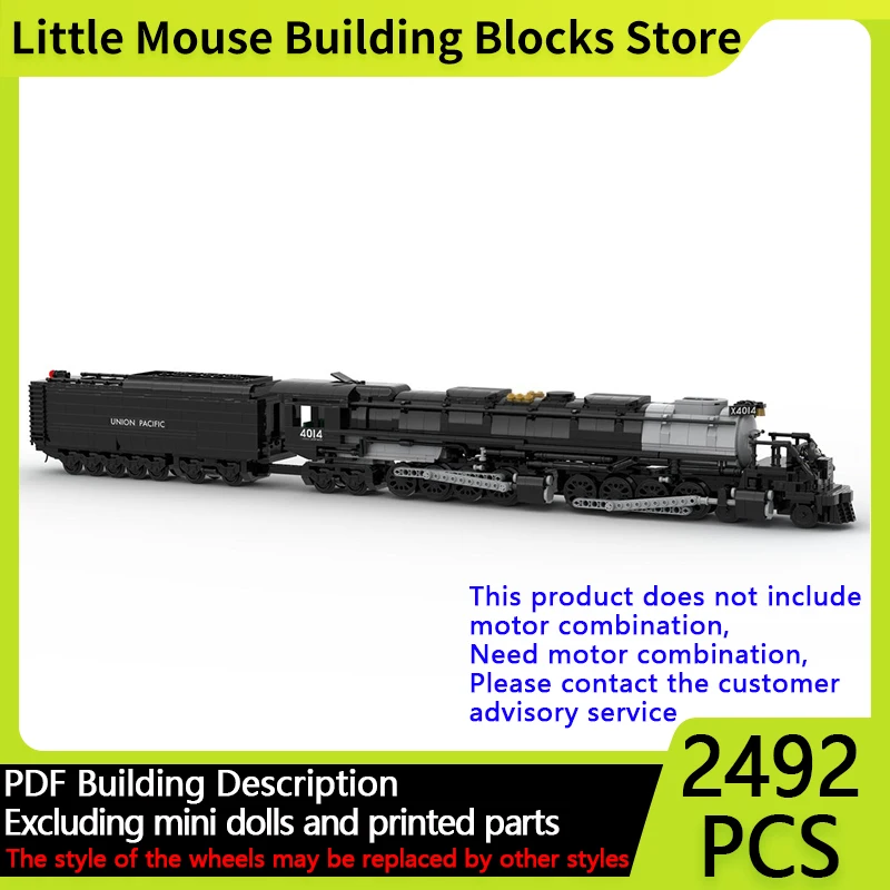

City Car Model MOC Building Bricks Big Boy 4-8-8-4 Steam Locomotive Modular Technology Gifts Holiday Assemble Children Toys Suit