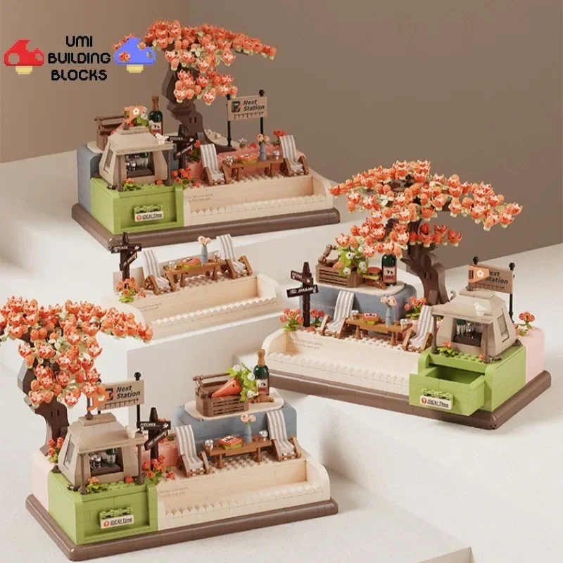 Spring Breeze and Proud Assembly Building Blocks 3D Stereo Toys Desktop Assembly Ornaments Girl Creative Holiday Gift