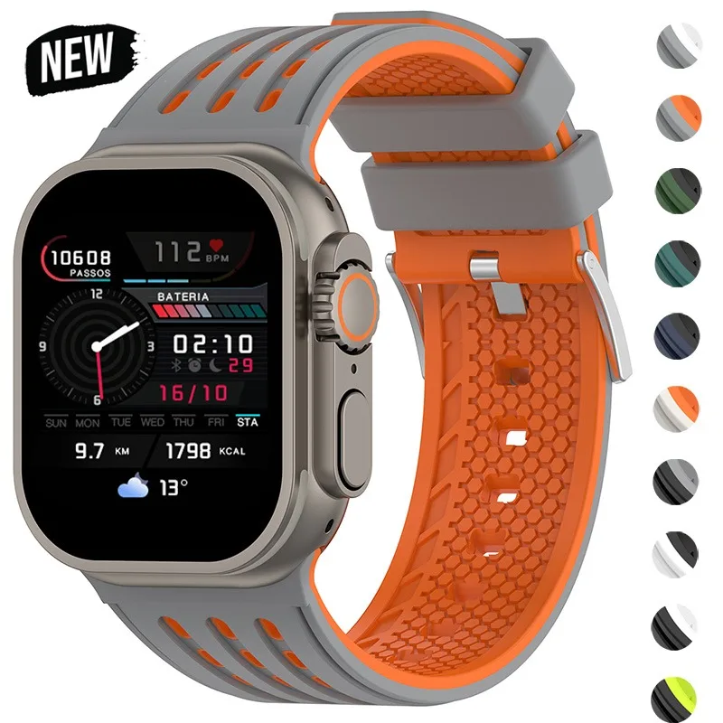 Silikonbänder für Apple Watch Ultra 3/2 49 mm 46 45 44 42 mm Sport-Silikonarmband Correa für IWatch Serie 11 10 9 8 7 6 5 SE