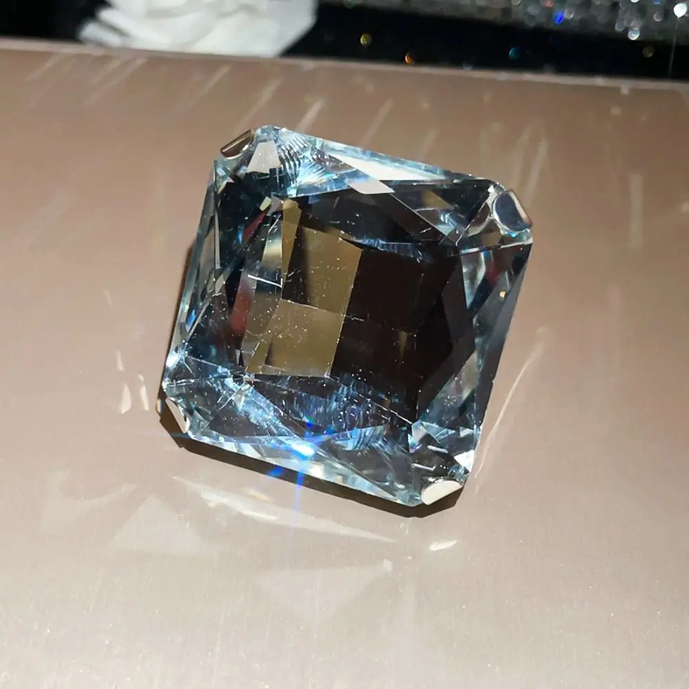 Square Shape Square Rhinestone Earrings Large Size Exaggerated Giant Vintage Wedding Earrings Jewelry Accessories