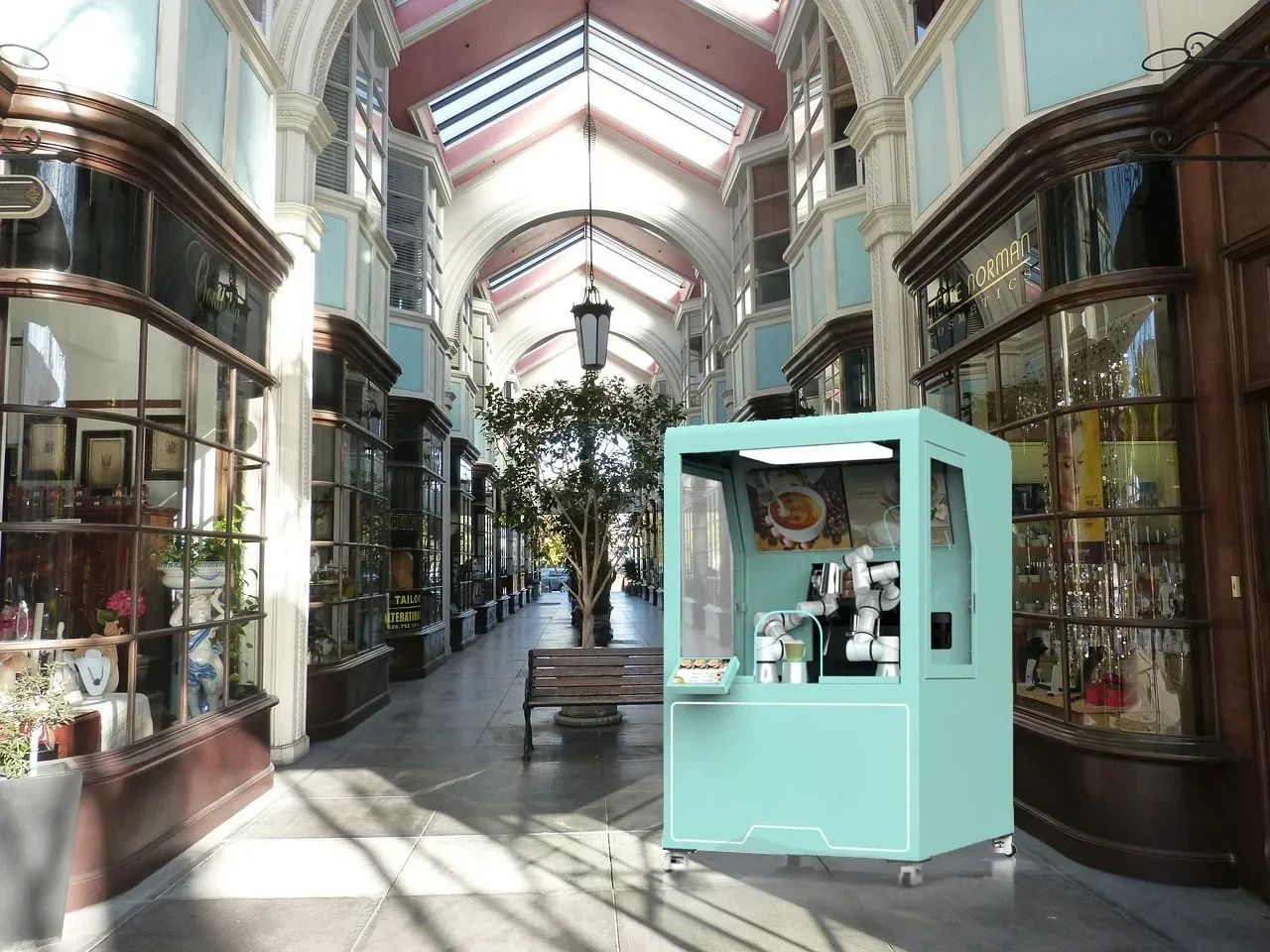 ماكينة القهوة الأوتوماتيكية الذكية التجارية الخارجية، روبوت القهوة باريستا للاستخدام التجاري