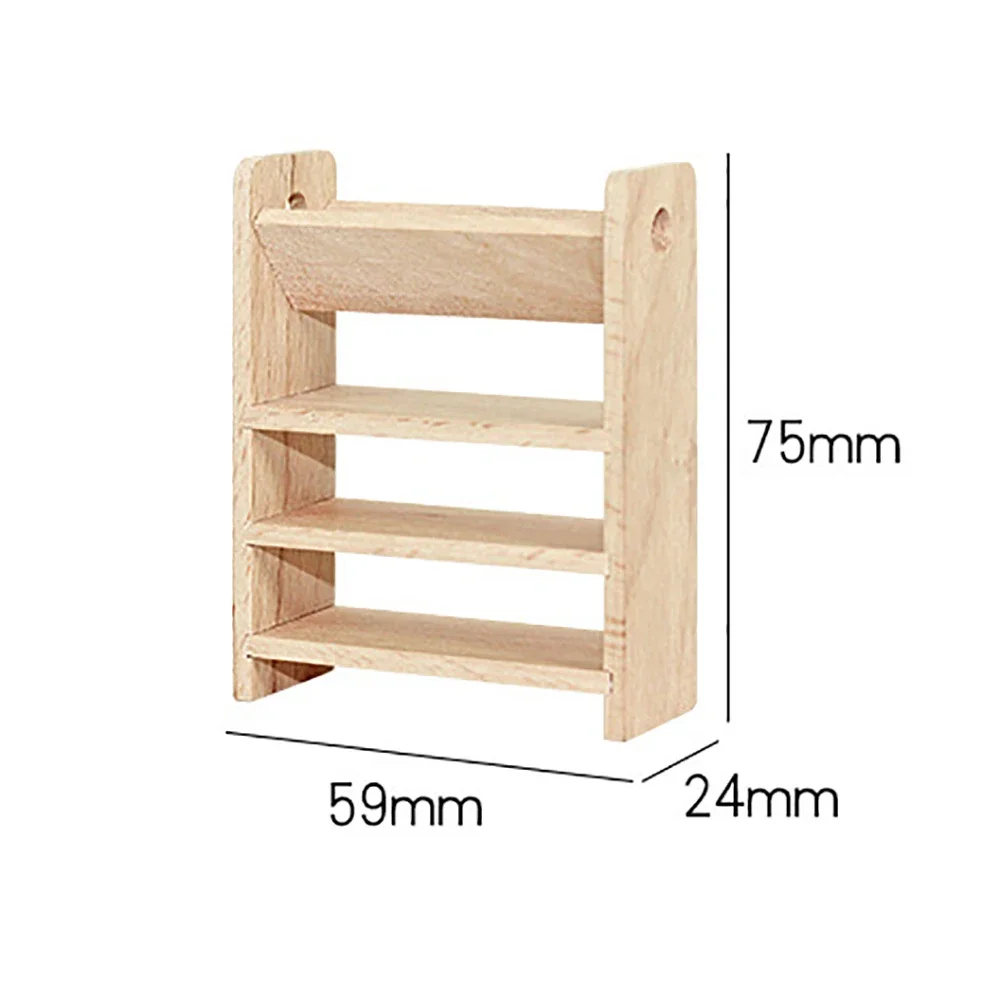 1/12 Poppenhuis Miniatuur Houten DIY Opslag Plank Mini Boekenplank Schoenenrek Speelgoed voor Poppenhuis Accessoires Decoratie ob11 bjd