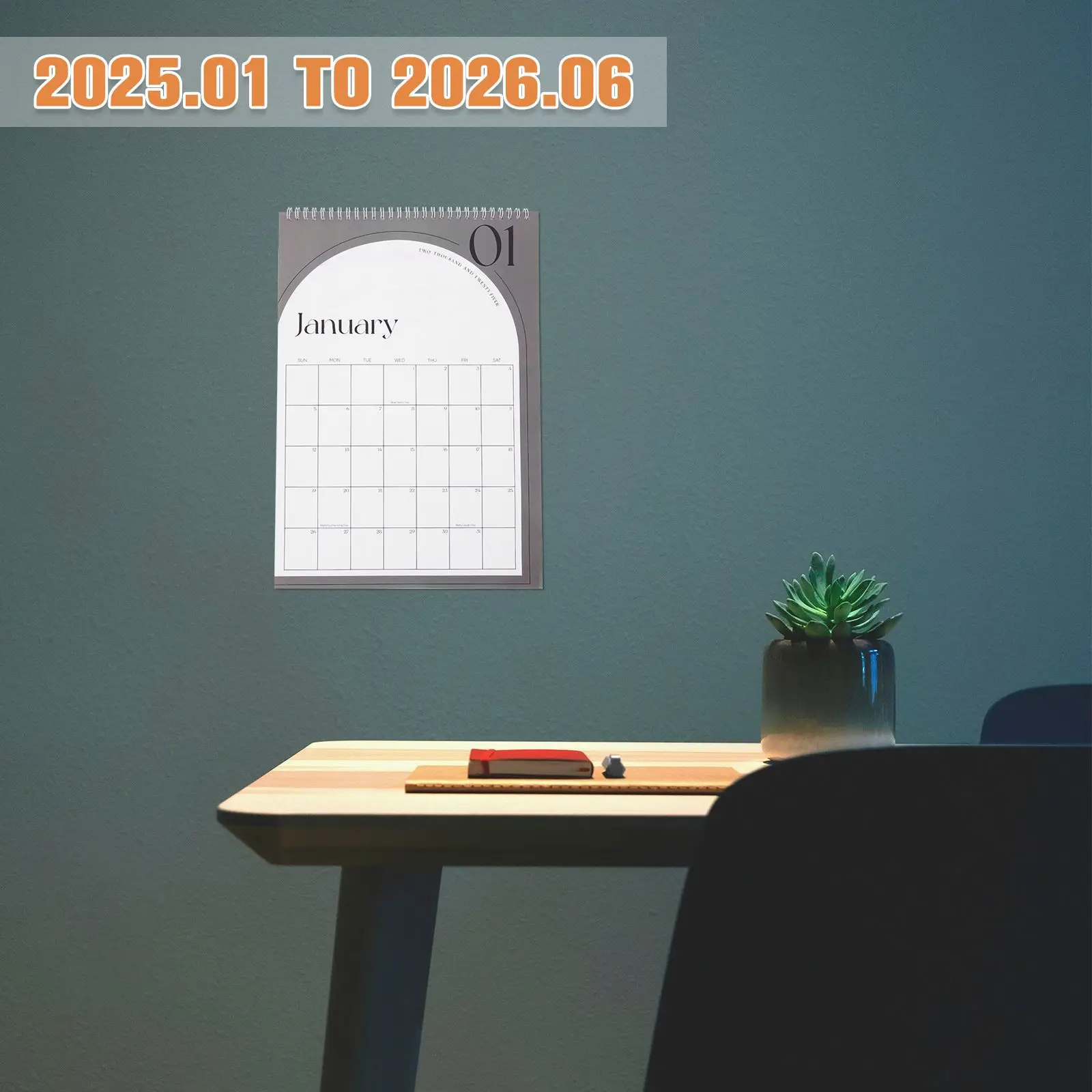 2025.1-2026.6 Engelse muurkalender hangende 18 maandenplanner kalender voor thuis keuken kantoor familieplanning organisatie