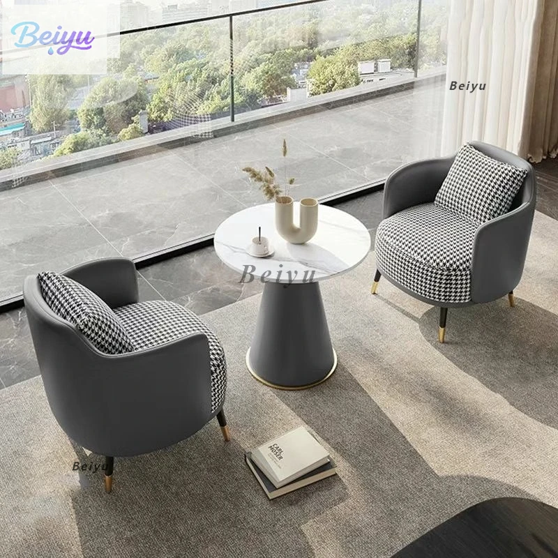 

Simple light luxury single sofa coffee table combination leisure hotel reception and sales office negotiation table and chair be