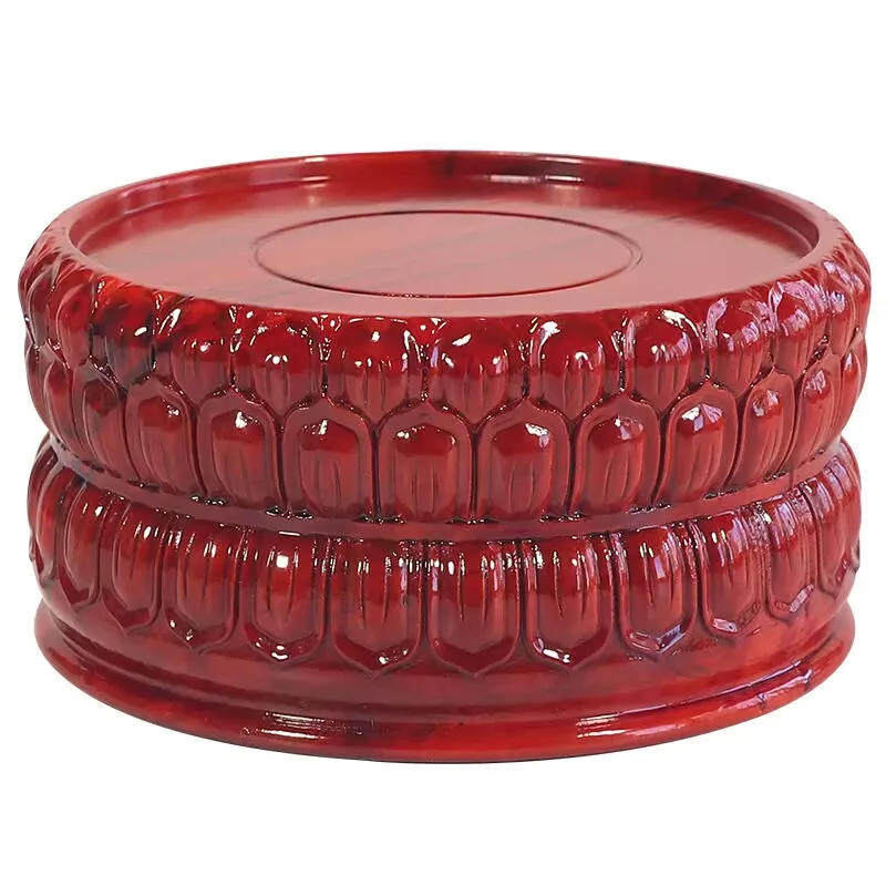 RedWood Carved Buddha Base Display Stand Vase Flower Pot Log Lathe Coffee Tea Sets Pedestal Bonsai Plant Decorative Shelves