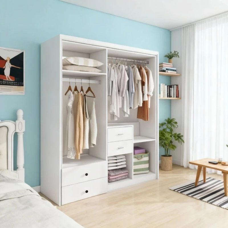 -For Furniture  Room Stuff Portable Closet Wardrobe for Clothes Assembly Cabinet Plastic Garment Cabinets Bedroom&