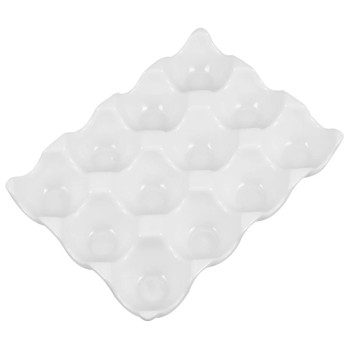 

12 Grids Ceramic Egg Holder Tray for Fresh Egg Storage Compact Refrigerator Organizer Dishwasher Safe Kitchen Tableware Solution