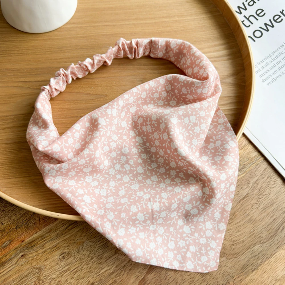 Small Daisy Hair Scarf Women Triangle Elastic Flower Hair Band Pastoral Vintage Hijab Travel Photo Headband Turban Accessorie