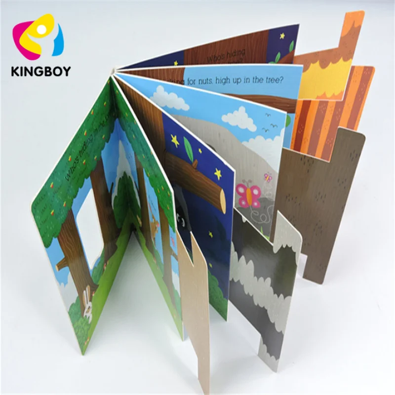 custom Children activity book pull and push book board book printing