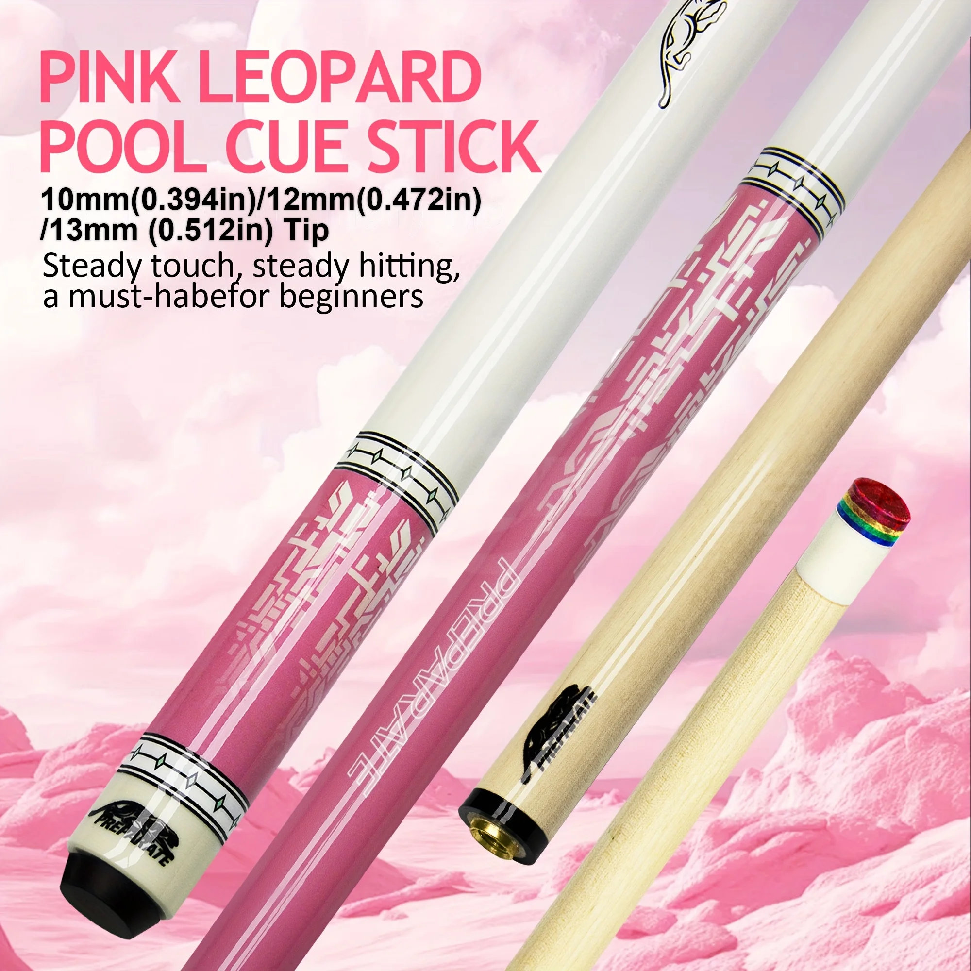 Pink Leopard Print Billiard Pool Cue American Maple shaft 10/12/13mm 8/9 Carom Snooker Ball Valentine Limited Edition for Girls