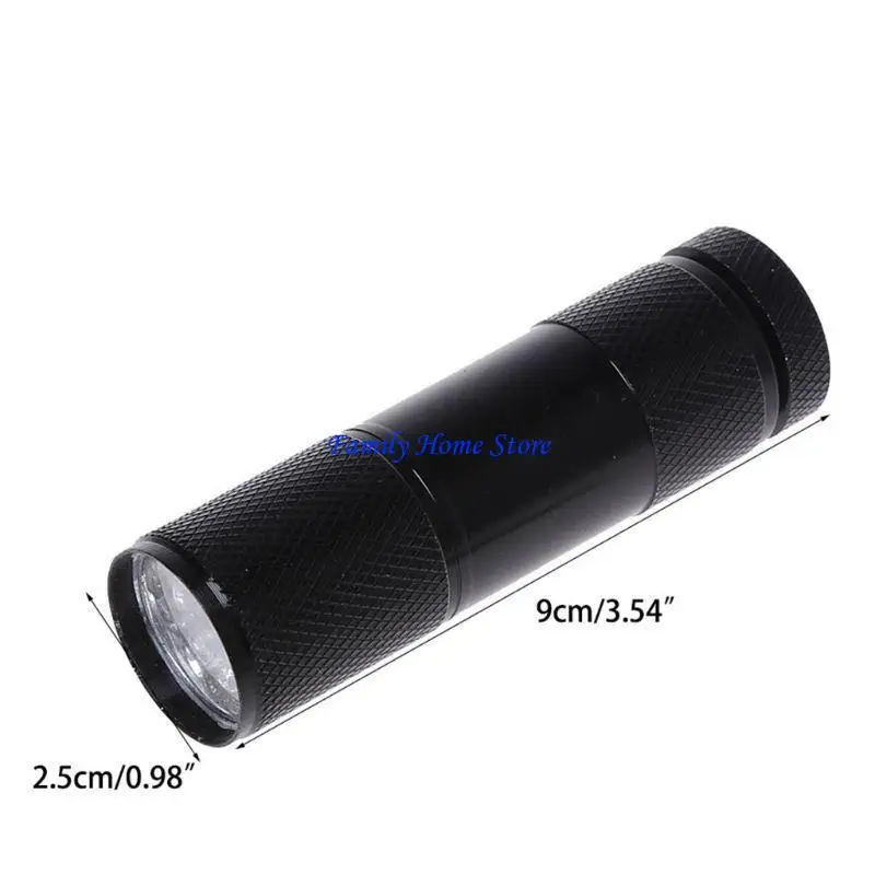 

P0UF Mini Detection 9 LED UV Flashlight Blacklight Torch Light Lamp New