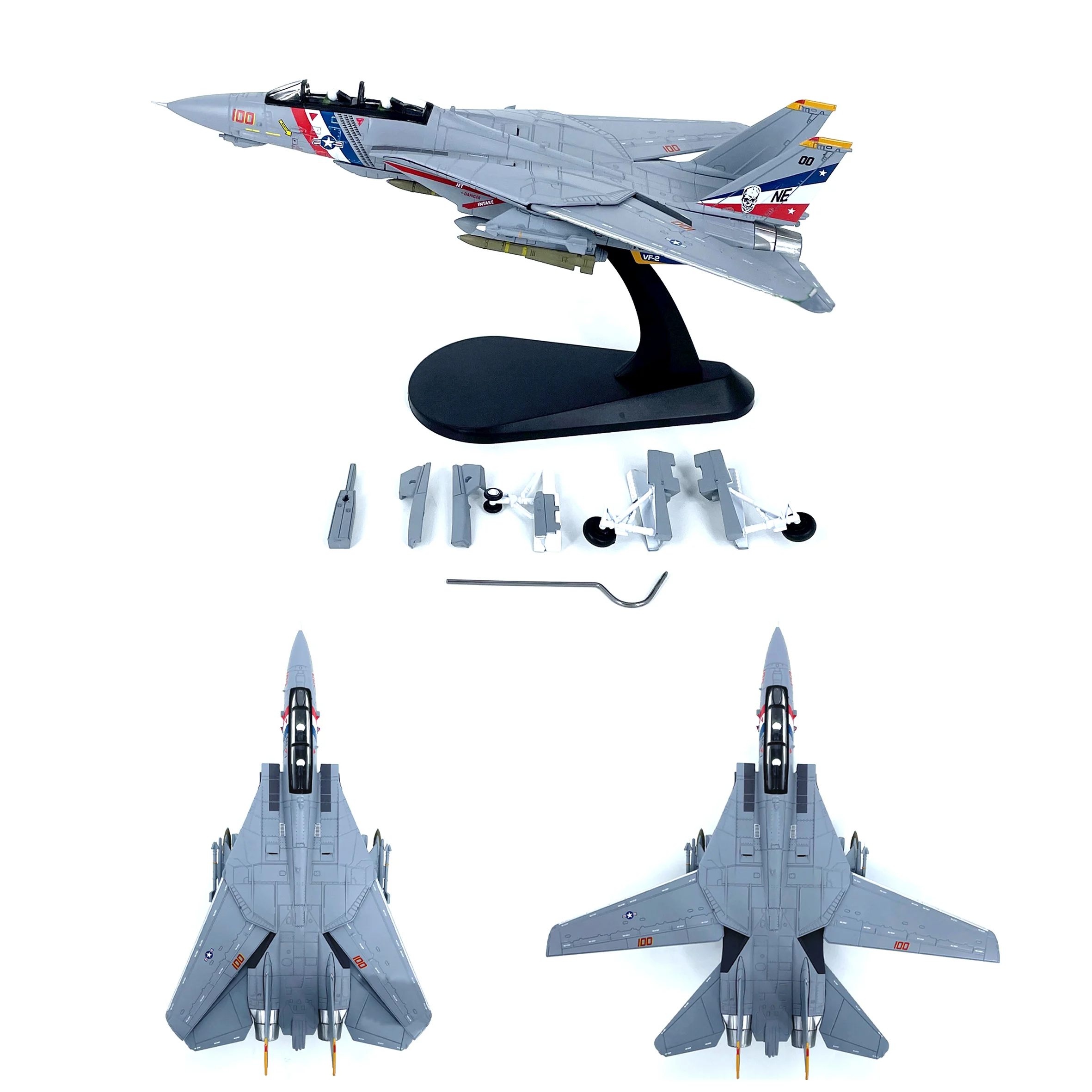 1: 100 American F-14D fighter model VF-2 squadron Alloy finished aircraft model