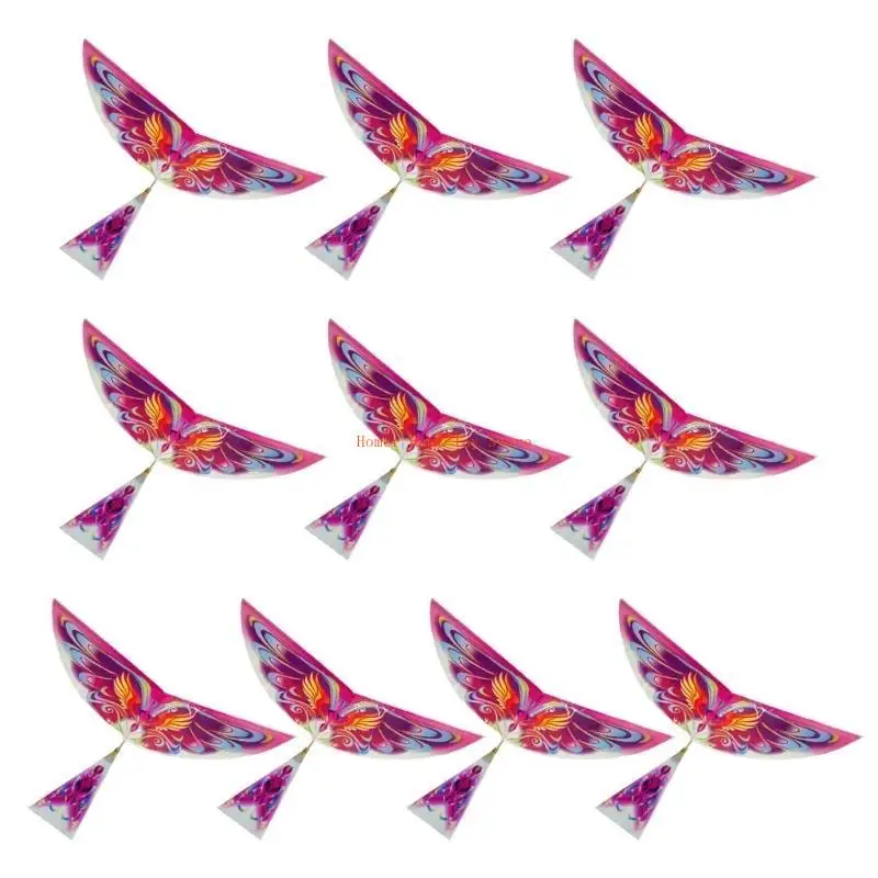 J0PF 비행 새 연 탄성 고무 밴드 구동 비행 새 연 재미 있은 아이 장난감