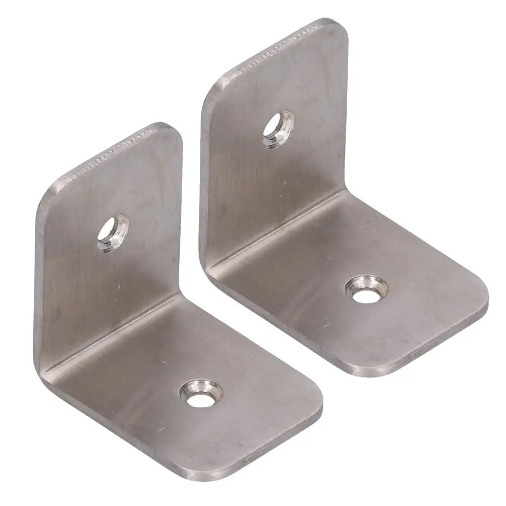 2pcs Durable Stainless Steel Corner Brace 90 Degree Reinforced Right Angle Bracket L Bracket Fastener Shelf