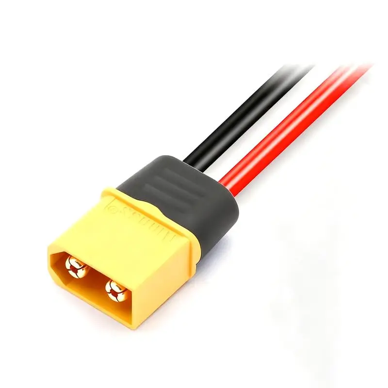 XT60H-M Male RC Battery Connector Plug - 2.5mm² 15cm Wire, 35A Rated Current for RC Drone/Aircraft/Motor, IP40, DC 500V, UL94 V0