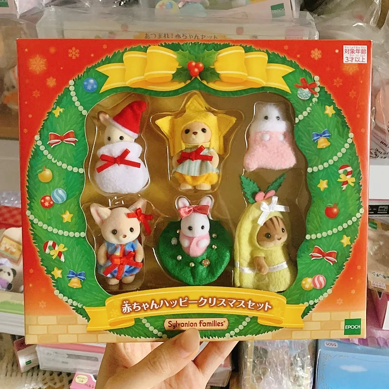 Limited Edition Sylvanian Families Anime Figure Baby Christmas Collection Set Decoration Desktop Model Toys Xmas Gift In Stock